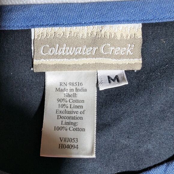 Vtg 1990s Coldwater Creek Black Pink Floral Patchwork Collarless Light Jacket M - Picture 3 of 3